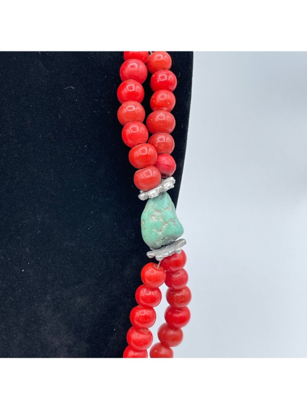 Tibetan Necklace Sherpa Butterscotch Amber and "Coral" Wound Beads RARE Vintage - Picture 5 of 12